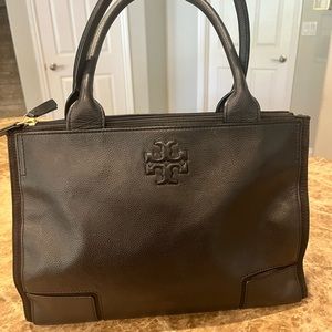 Tory Burch Black Leather Tote Bag